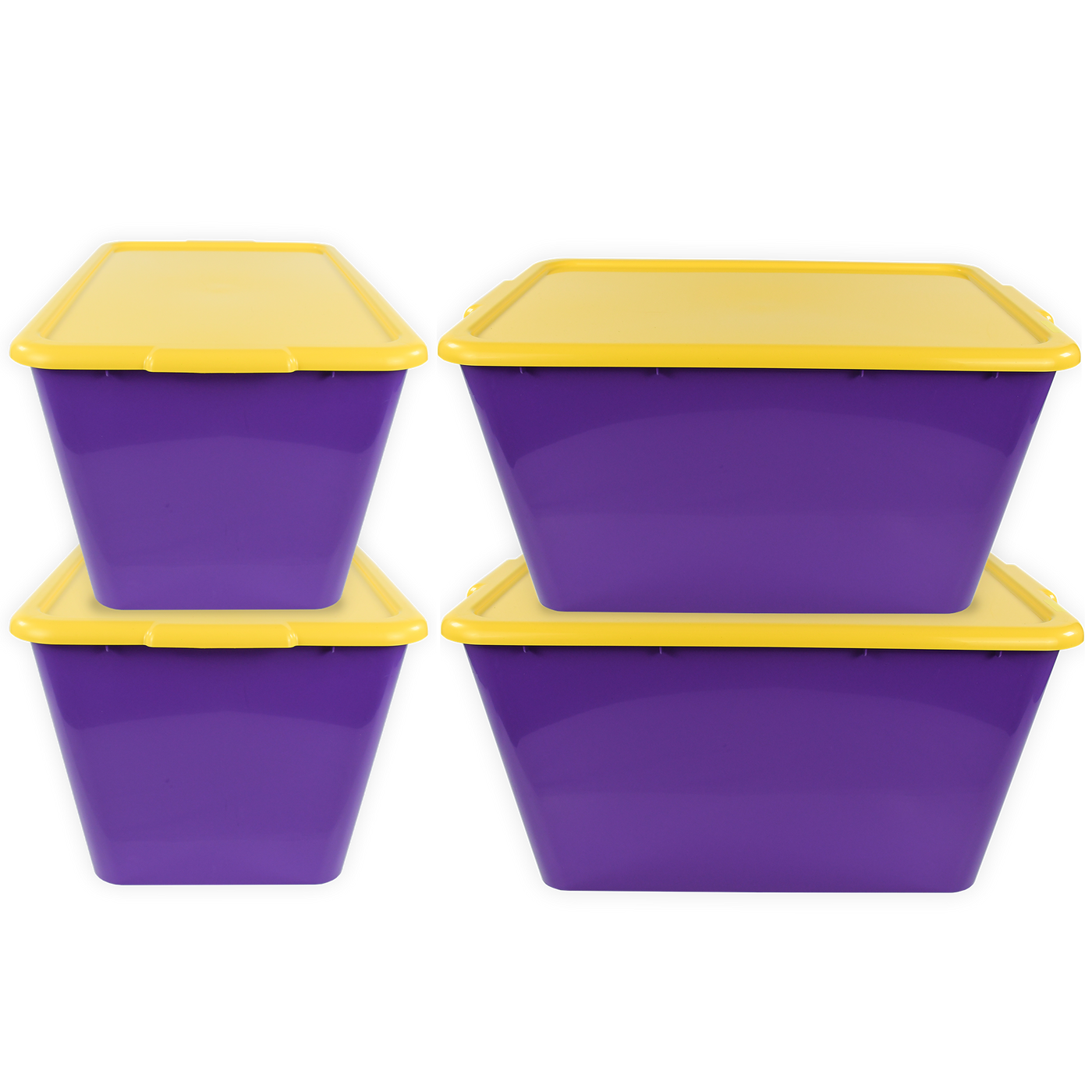 SimplyKleen 14.5-gal. (58-qt.) Fan-Tastic Plastic Storage Containers, 6 Team Color Options,(Pack of 2 or 4)