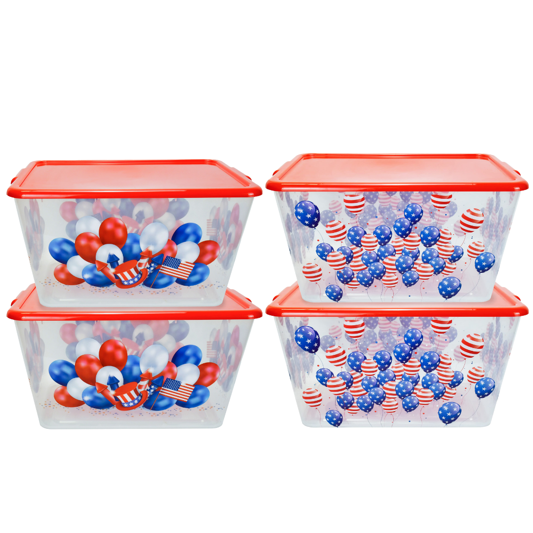 Patriotic-Themed Storage Containers, Pack of 2