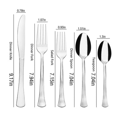 Lorena 20-Piece Stainless Steel Silverware Flatware Cutlery Set, Service for 4, Abra