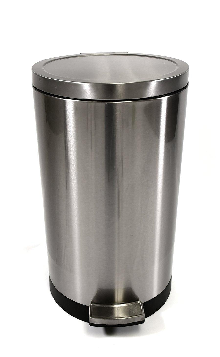 Simplykleen Kleen-Fit 11.8-Gallon Semi-Round Stainless Steel Trash Can with Lid, Silver