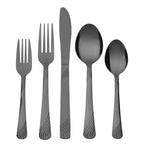 EcoTrend Swirl 48 Piece Black Recycled Stainless Steel and Packaging