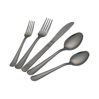 EcoTrend Swirl 48 Piece Black Recycled Stainless Steel and Packaging
