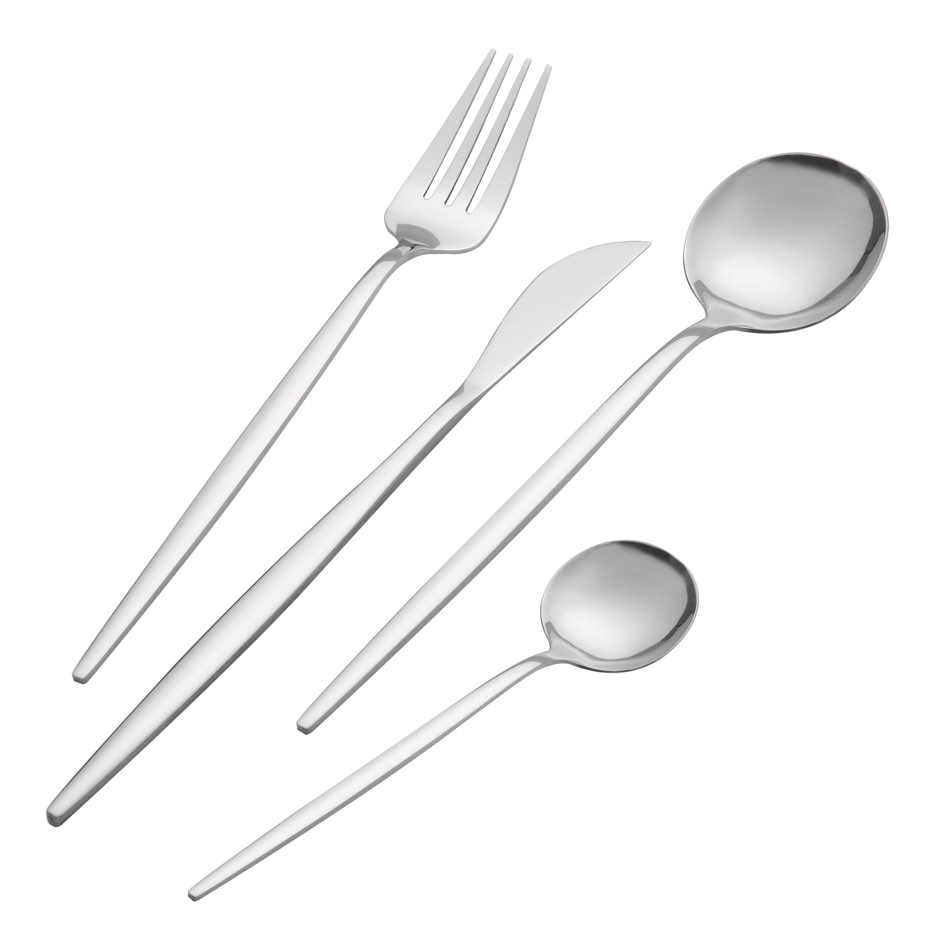 24-Piece Christmas Flatware Set for 6 - Stainless Steel Silverware Set, Dishwasher Safe Holiday Tableware