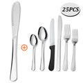 25-Piece Stainless Steel Tableware Set – Elegant Cutlery for Home, Dining & Parties