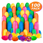 Hansmart Unfilled Easter Eggs, with Hinge Bulk Colorful Bright Empty Plastic Easter Eggs, 2.25'' Assorted Colors