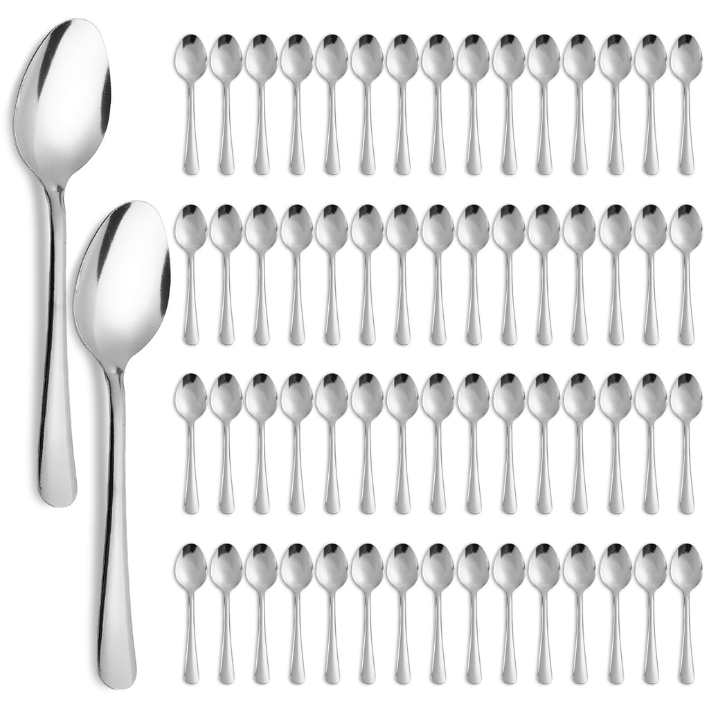60-Piece Stainless Steel Silverware Set - Polished Dinner Spoons, Tea Spoons & Dinner Forks