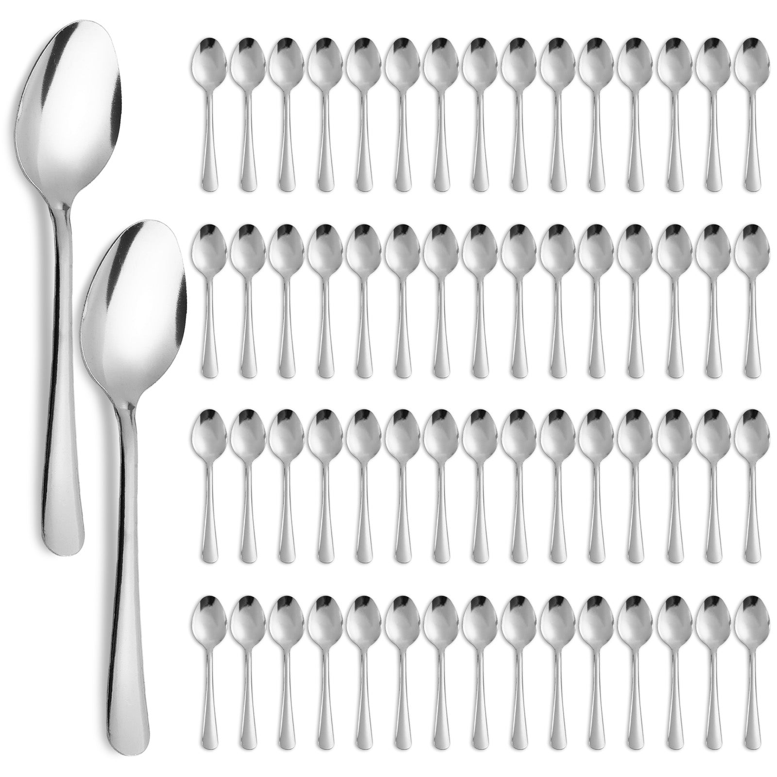 60-Piece Stainless Steel Silverware Set - Polished Dinner Spoons, Tea Spoons & Dinner Forks