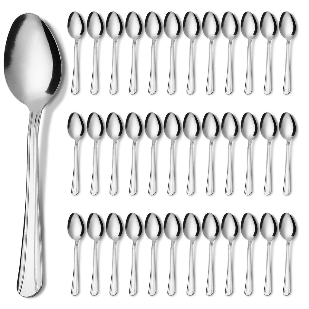 36/60-Piece Stainless Steel Dinner Spoons Set, 7.1" Food-Grade Metal Spoons for Home & Restaurant