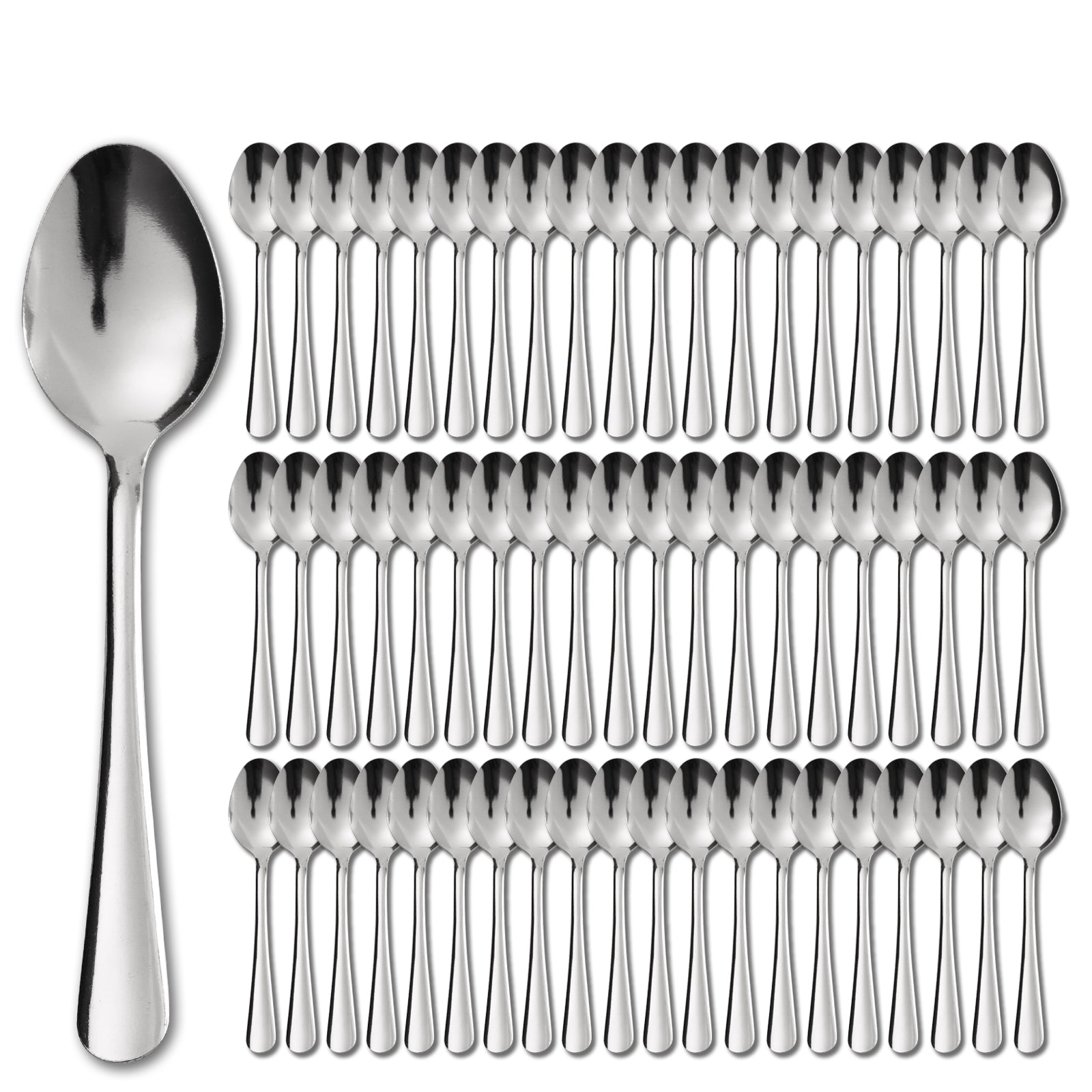 60-Piece Stainless Steel Silverware Set - Polished Dinner Spoons, Tea Spoons & Dinner Forks