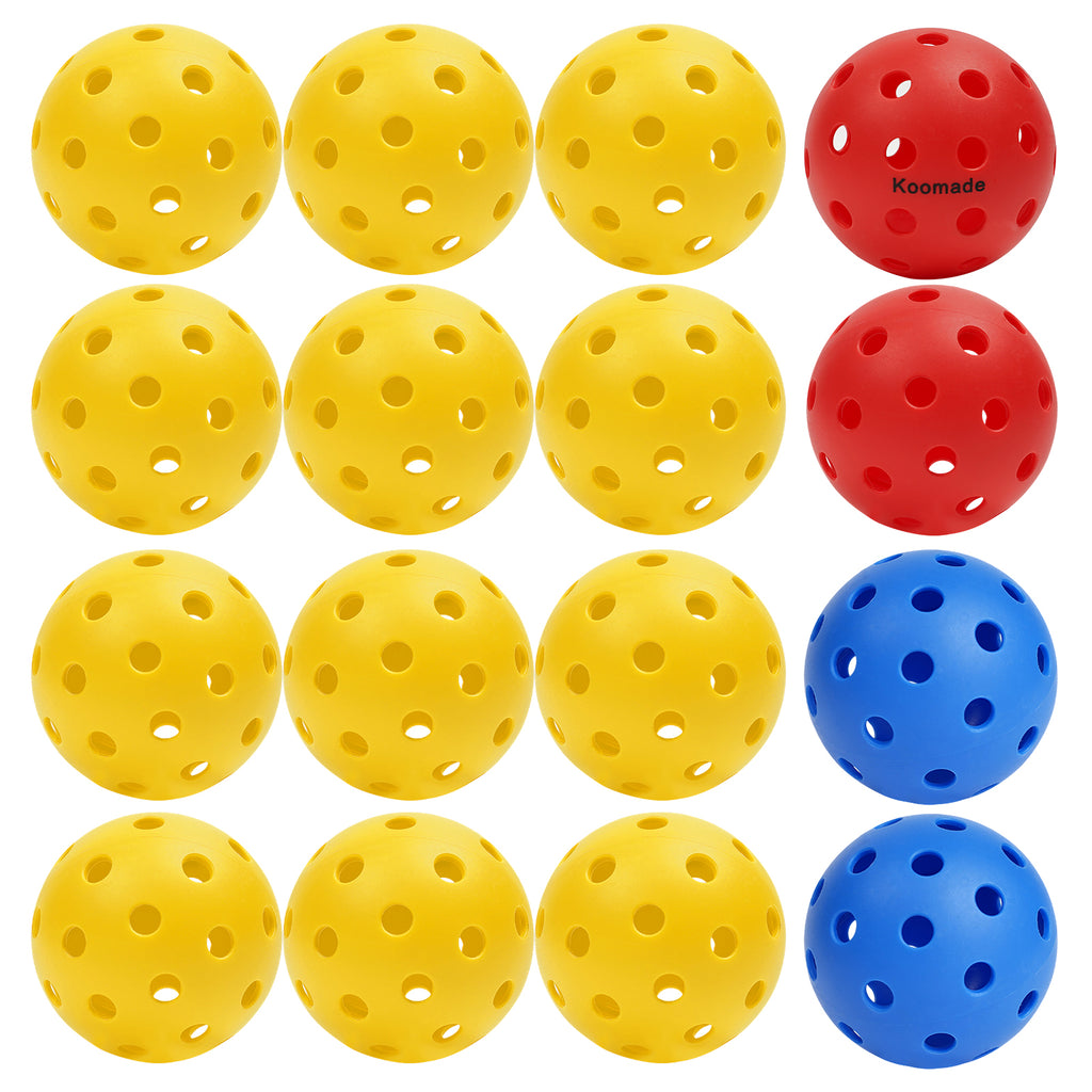 Koomade 8 /16 Pack 40-Hole Pickleball Balls - Durable, Consistent Bounce for All Courts