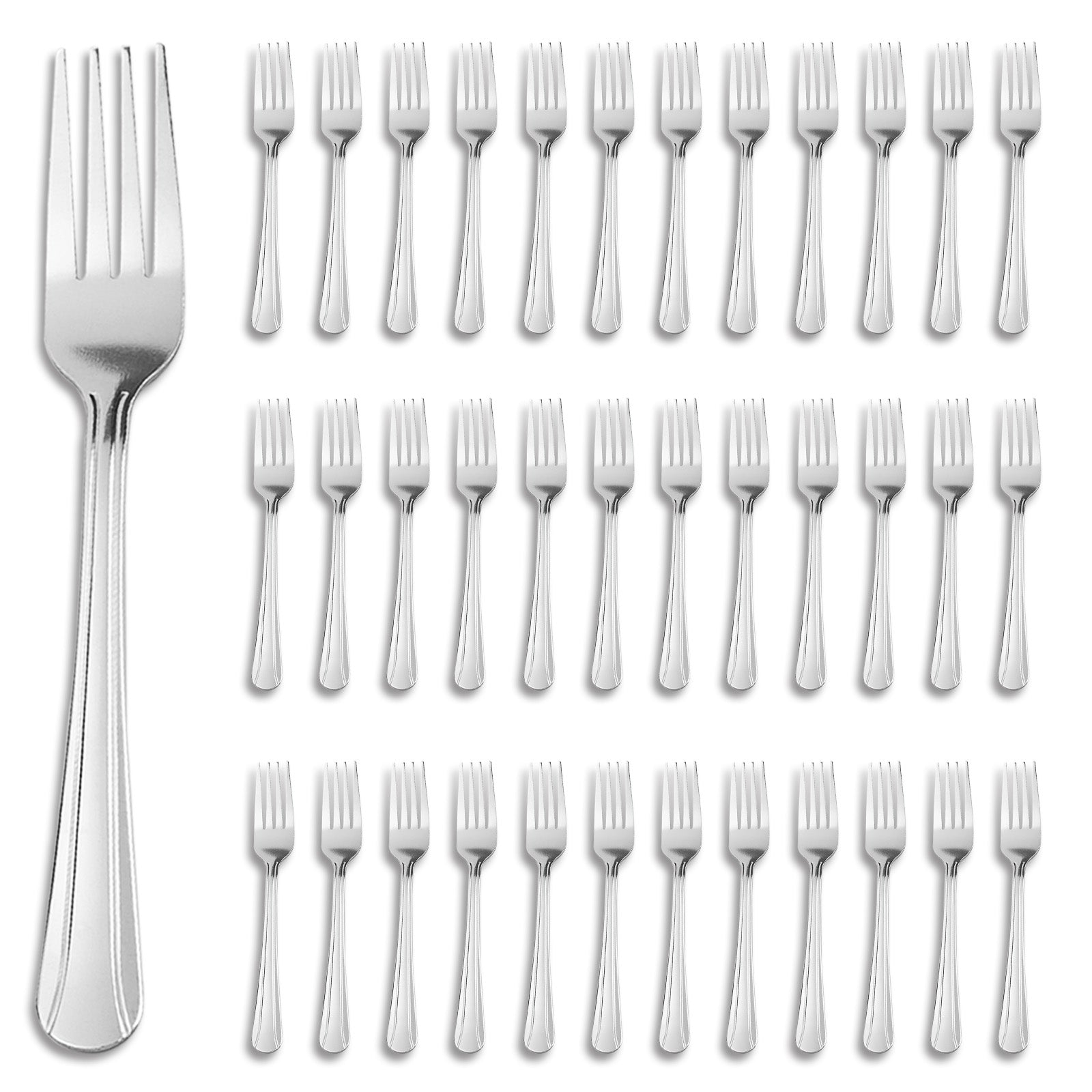 36/60-Piece Stainless Steel Dinner Forks Set, 7.1" Food-Grade Metal Forks for Home & Restaurant