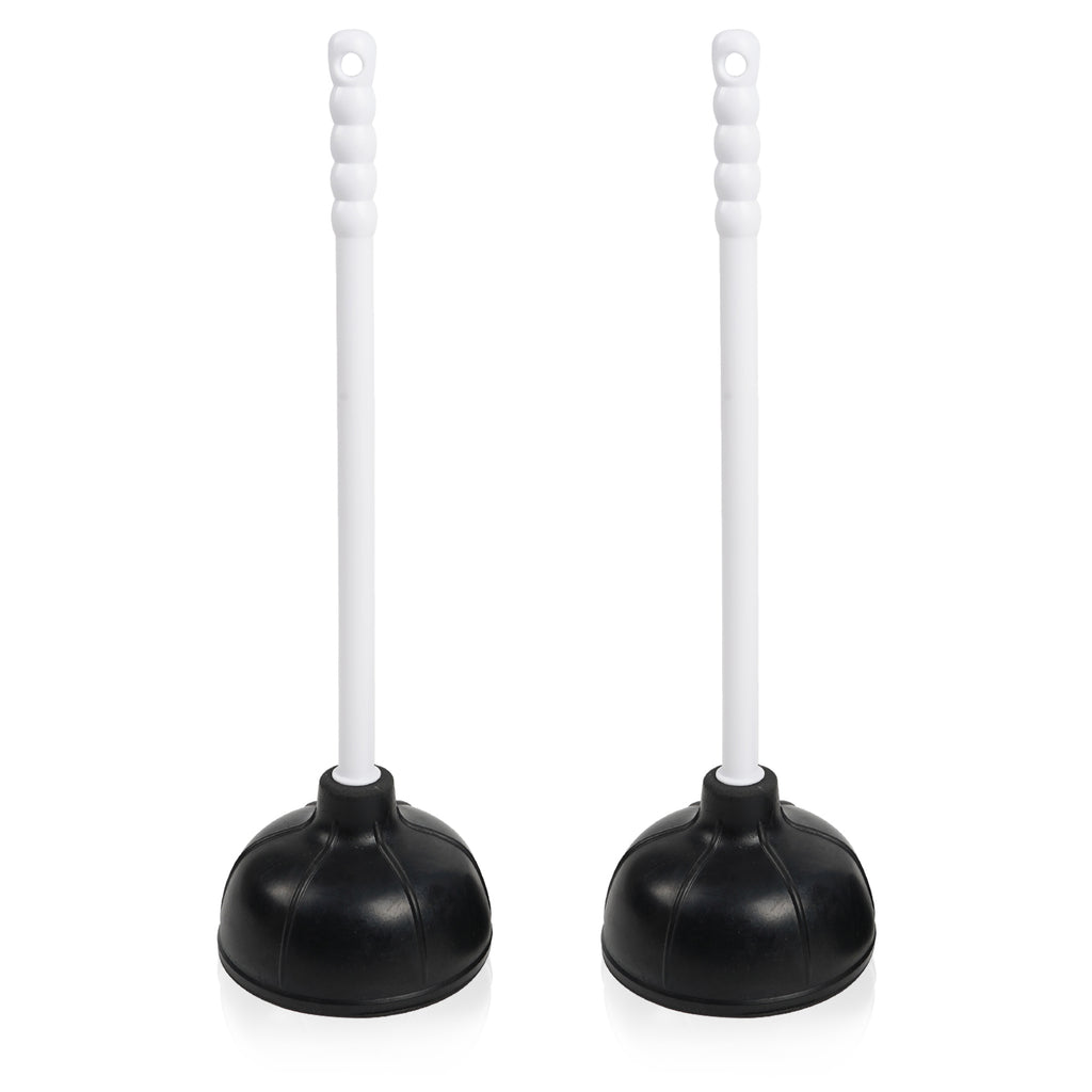 1/2 Pack Toilet Plunger, Heavy Duty Rubber Plunger with Long Handle for Bathroom Kitchen Drains