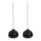 1/2 Pack Toilet Plunger, Heavy Duty Rubber Plunger with Long Handle for Bathroom Kitchen Drains