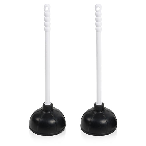 1/2 Pack Toilet Plunger, Heavy Duty Rubber Plunger with Long Handle for Bathroom Kitchen Drains