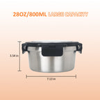 KOOMADE 28oz Vacuum Insulated Stainless Steel Food Container – Leakproof Round Lunch Box