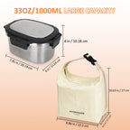 KOOMADE 33oz Vacuum Insulated Lunch Box Set with Lunch Bag – Leakproof Stainless Steel Bento Food Container