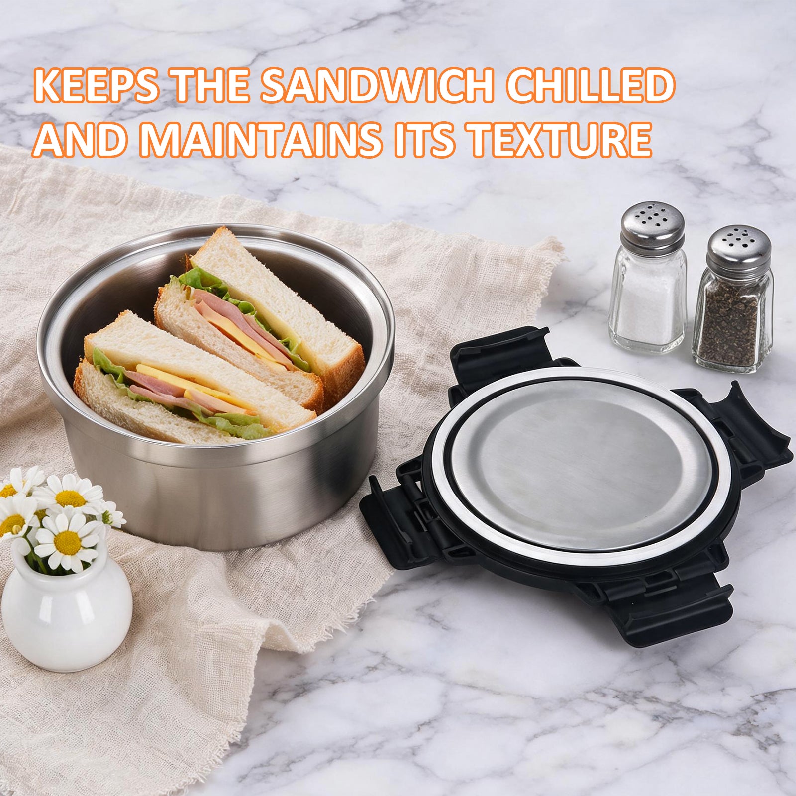 KOOMADE 28oz Vacuum Insulated Stainless Steel Food Container – Leakproof Round Lunch Box