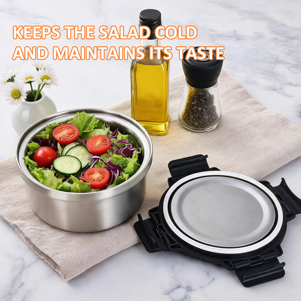 KOOMADE 28oz Vacuum Insulated Stainless Steel Food Container – Leakproof Round Lunch Box