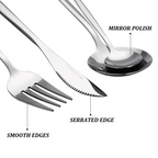 24-Piece Christmas Flatware Set for 6 - Stainless Steel Silverware Set, Dishwasher Safe Holiday Tableware