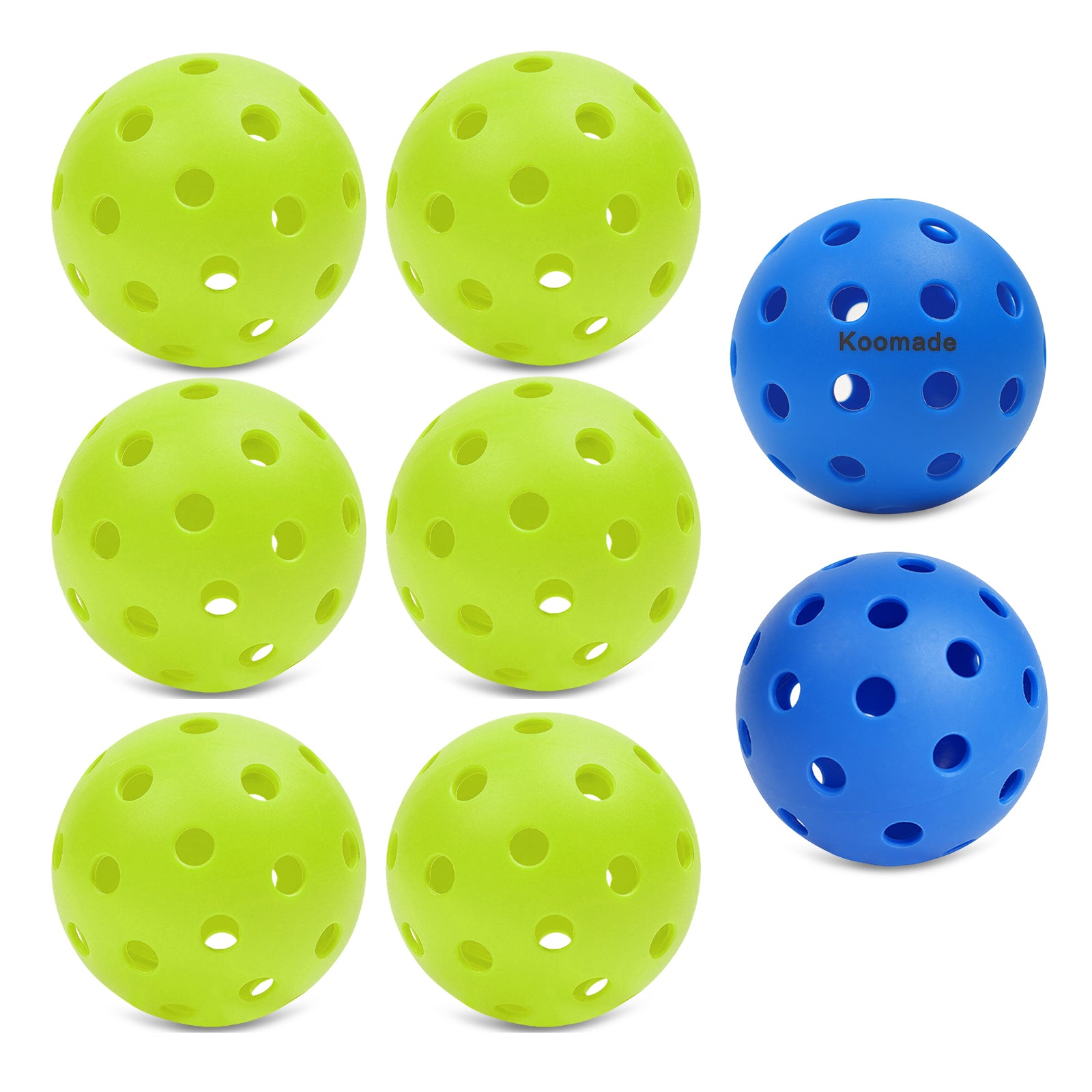Koomade 8/16 Pack 40-Hole Pickleball Balls, USAPA Standard, Durable Outdoor/Indoor Pickle Balls with Consistent Bounce, Multi-Color Bulk Set for All Courts