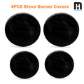 4PCS Black Gas Stove Burner Covers - Durable Tinplate, Anti-Deformation