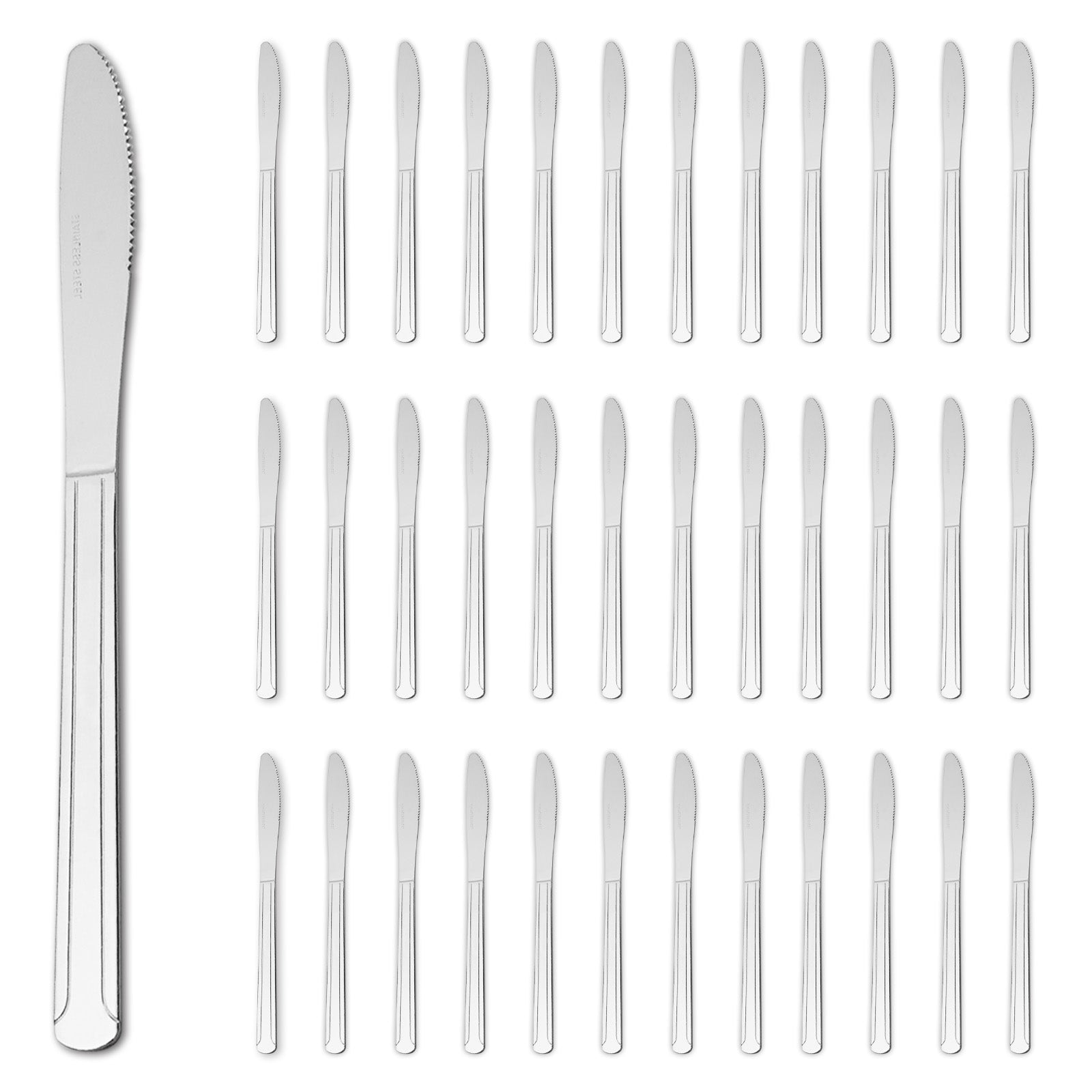 36-Piece Stainless Steel Dinner Knives, 8.6" Food-Grade Serrated Steak Knives for Home & Restaurant