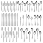 Premium 60 Piece Stainless Steel Dinnerware Set for 12 - Sturdy Mirror Polished Cutlery, Dishwasher Safe