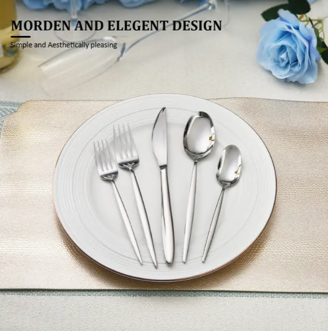 20PCS Silverware Set Stainless Steel Flatware Set, Service for 4, Includes Knife Fork Spoon Cutlery Set, Dishwasher Safe, perfect for Holidays & Special Occasions family, party
