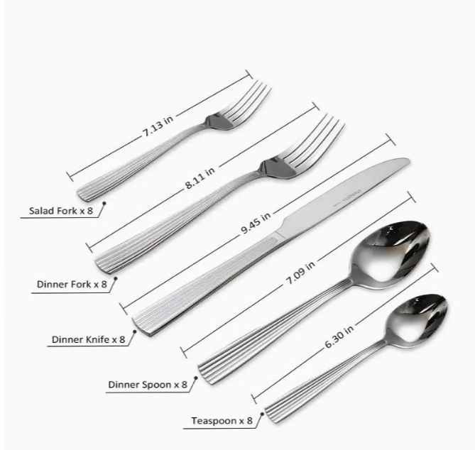 20Pcs/40Pcs/ Stainless Steel Tableware Set Silverware set, Tableware Set, Durable, Modern, and Versatile Utensils for Restaurants, Hotels, Family Gatherings, and Outdoor Events - Premium Quality, Rust-Resistant, and Easy to Clean