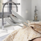 20Piece - Silverware set Stainless Steel Flatware Set for 4 People - Tableware Set Includes Knife Fork Spoon, Cutlery Set Dishwasher Safe, Ideal for Restaurants, Homes, Parties, Weddings, Mirror Tableware Set