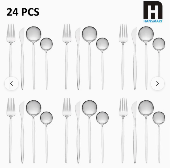 24Piece Christmas Flatware Set for 6 People - Stainless Steel Silverware set - Dishwasher Safe, Tableware Set Perfect for Holiday Celebrations, Birthday & New Year