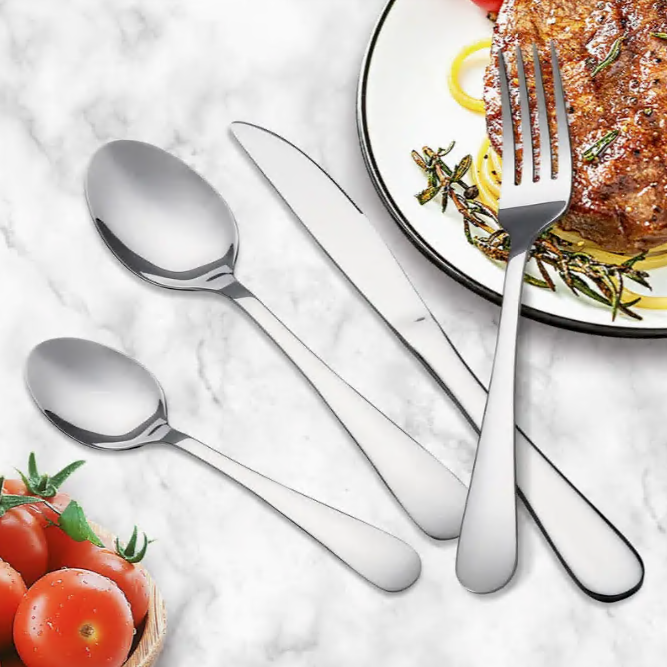 24Piece - Silverware set Stainless Steel Flatware Set for 6 People - Tableware Set Includes Knife Fork Spoon, Cutlery Set Dishwasher Safe, Tableware Set for Christmas Holiday Celebration