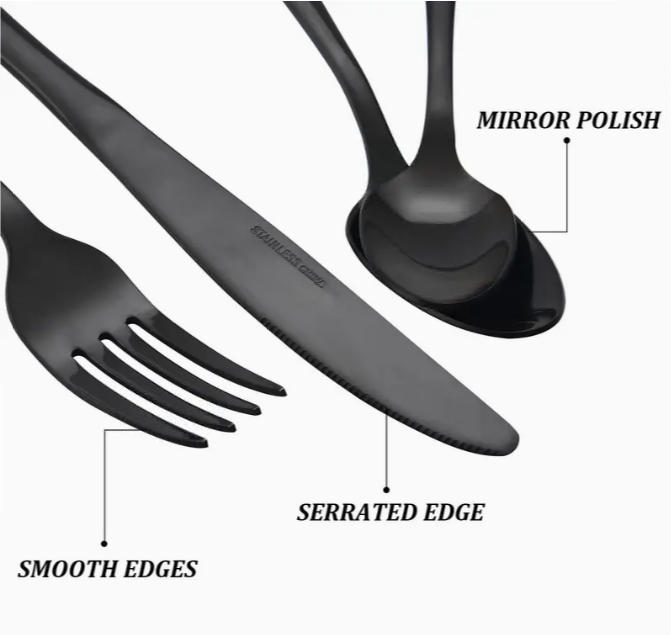 24PCS Christmas Flatware Set for 6 People, Stainless Steel Silverware set, Tableware Set Includes Knife Fork Spoon, Cutlery Set Ideal for Restaurants, Homes, Parties, Weddings, Thanksgiving, Christmas and New Year