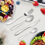24Piece Stainless Steel Flatware Set for 6 People, Silverware set Sleek & Durable Utensils For Wedding Dinning Household Hotel Kitchen And Dinning Restaurant Tableware, For Halloween, Christmas, Thanksgiving
