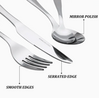 24Piece Stainless Steel Flatware Set for 6 People, Silverware set Sleek & Durable Utensils For Wedding Dinning Household Hotel Kitchen And Dinning Restaurant Tableware, For Halloween, Christmas, Thanksgiving