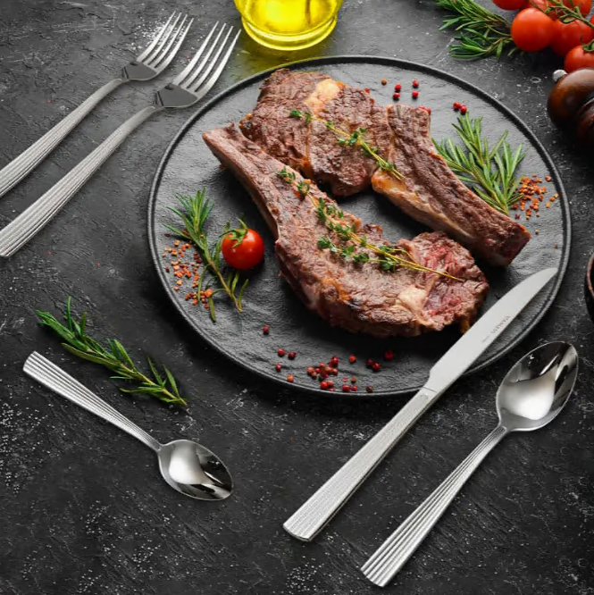 45pcs stainless steel tableware set for 8 People, Silverware Set, Luxury Cutlery Set With Unique Design, mirror polish, dishwasher Safe, party, restaurant supplies include dining knife, fork, spoon, perfect for Holidays & Special Occasions