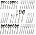 45pcs stainless steel tableware set for 8 People, Silverware Set, Luxury Cutlery Set With Unique Design, mirror polish, dishwasher Safe, party, restaurant supplies include dining knife, fork, spoon, perfect for Holidays & Special Occasions