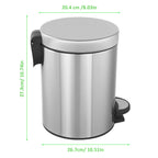 2Pack- 5L/ 1.3 Gallon Premium Stainless Steel Trash Can, Small Round Garbage Can