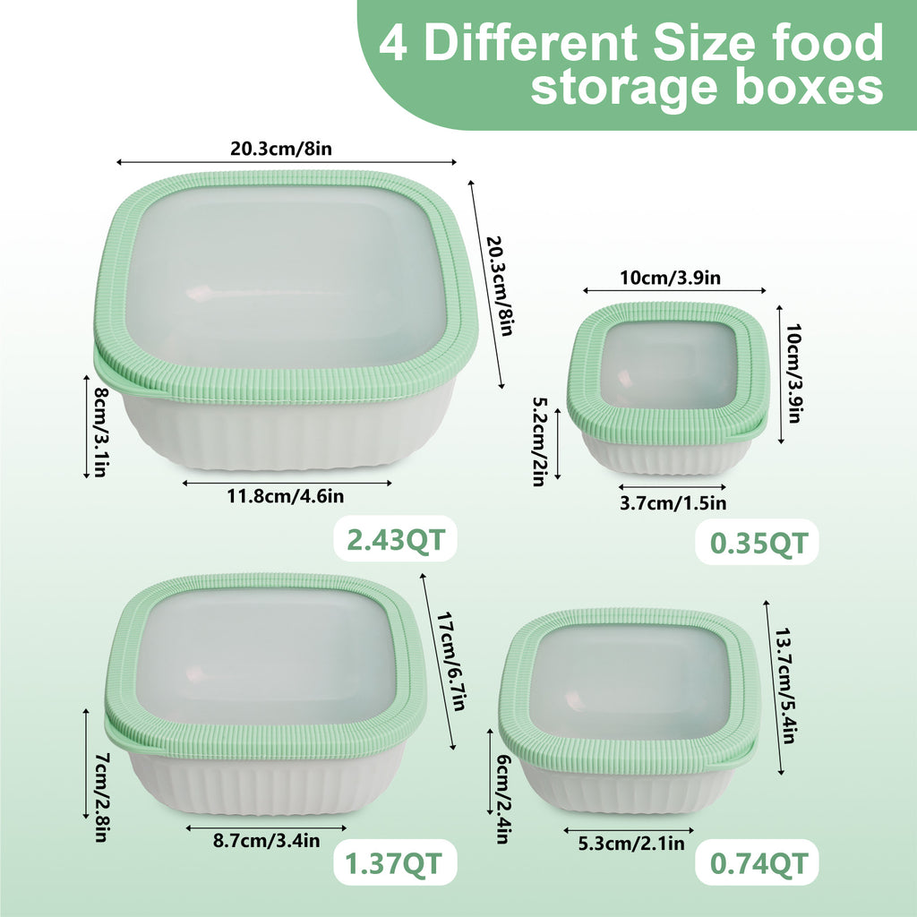 4-Piece Airtight Food Storage Containers - BPA-Free, Leak-Proof Short Square Boxes for Meal Prep