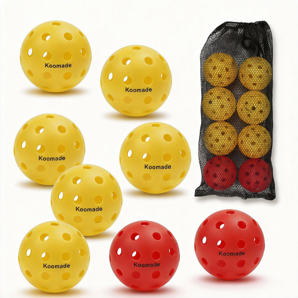 Koomade 8 /16 Pack 40-Hole Pickleball Balls - Durable, Consistent Bounce for All Courts