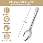 60-Piece Stainless Steel Silverware Set - Polished Dinner Spoons, Tea Spoons & Dinner Forks