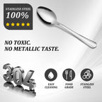 36/60-Piece Stainless Steel Teaspoons, 5.9" Food-Grade Coffee & Tea Spoons for Home & Kitchen