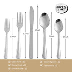 Premium 60 Piece Stainless Steel Dinnerware Set for 12 - Sturdy Mirror Polished Cutlery, Dishwasher Safe
