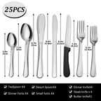 25-Piece Stainless Steel Tableware Set – Elegant Cutlery for Home, Dining & Parties