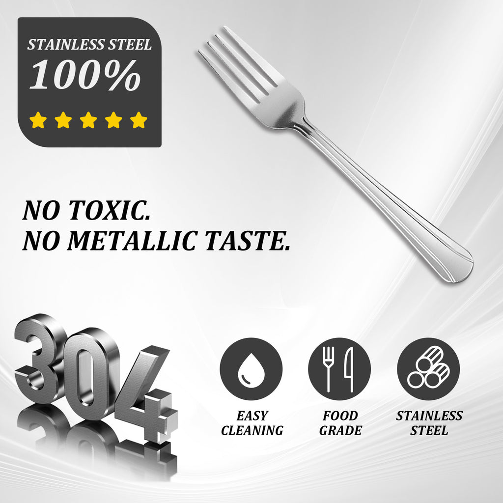 36/60-Piece Stainless Steel Dinner Forks Set, 7.1" Food-Grade Metal Forks for Home & Restaurant