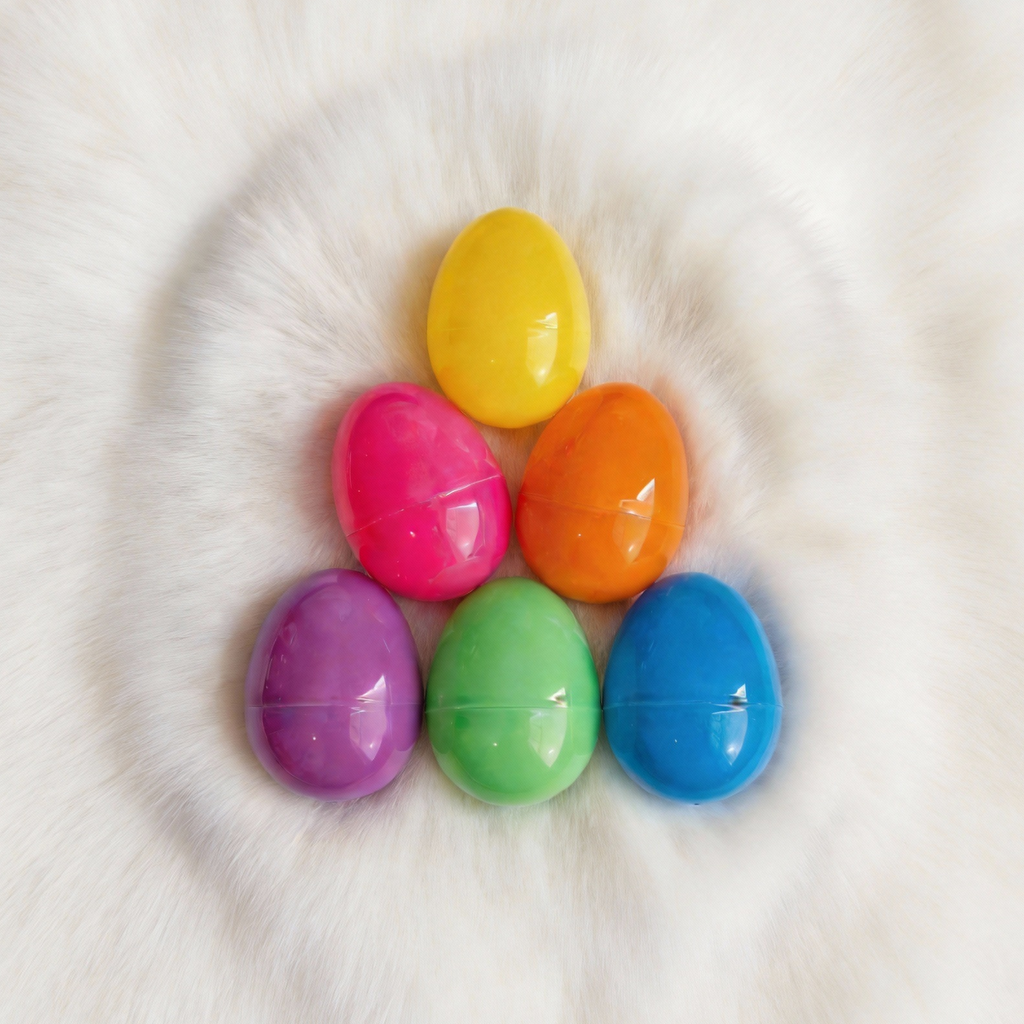 Hansmart Unfilled Easter Eggs, with Hinge Bulk Colorful Bright Empty Plastic Easter Eggs, 2.25'' Assorted Colors