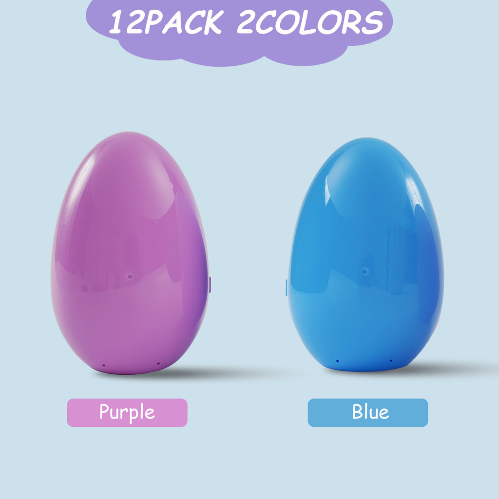 Hansmart Unfilled Easter Eggs, with Hinge Bulk Colorful Bright Empty Plastic Easter Eggs, 5.12'' Two Colors
