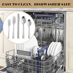 Premium 60 Piece Stainless Steel Dinnerware Set for 12 - Sturdy Mirror Polished Cutlery, Dishwasher Safe