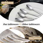 60-Piece Stainless Steel Silverware Set - Polished Dinner Spoons, Tea Spoons & Dinner Forks