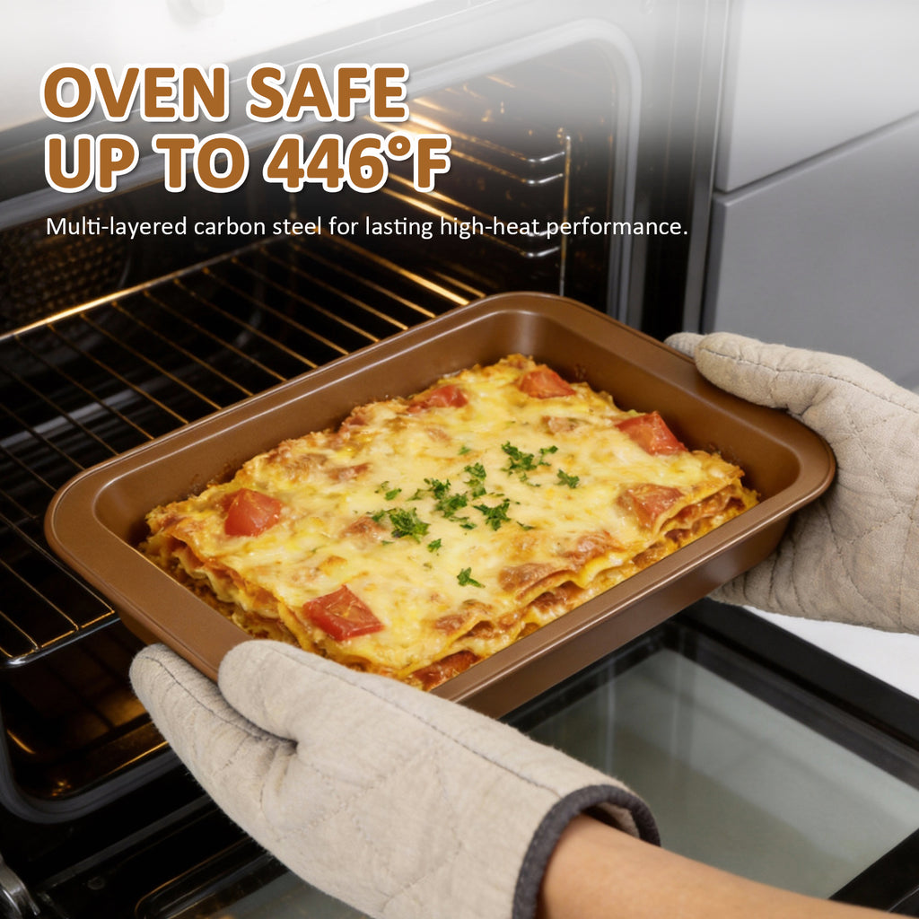 10-Piece Nonstick Carbon Steel Bakeware Set – Oven Safe Pans, Cookie Sheets, Muffin & Loaf Trays for Home Bakers